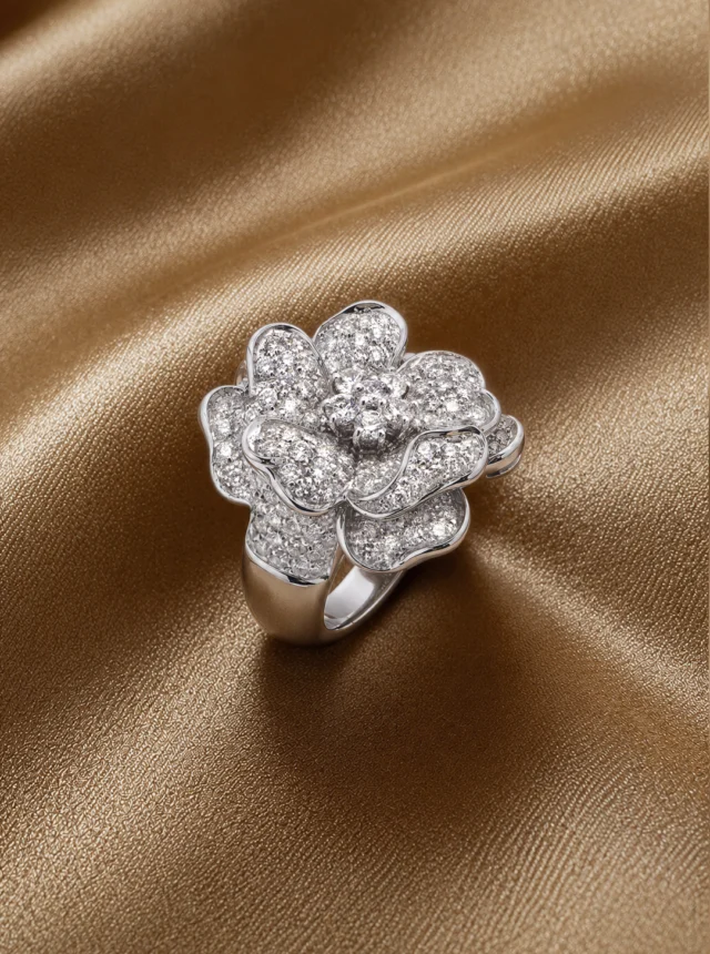 Every petal of this Flora rings is transformed into a celebration of elegance, artistry, and pure emotion.
It doesn’t follow the light. It creates it.

Collezione Flora 17350B